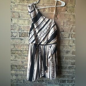 BCBGeneration Black and Cream Patterned Dress